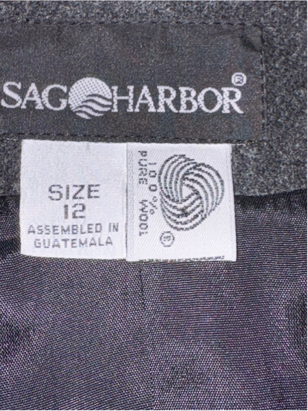 SagHarbor Woman’s Blazer Wool Jacket Size 12-Dark Charcoal Gray-100% Wool-Office - Picture 8 of 9
